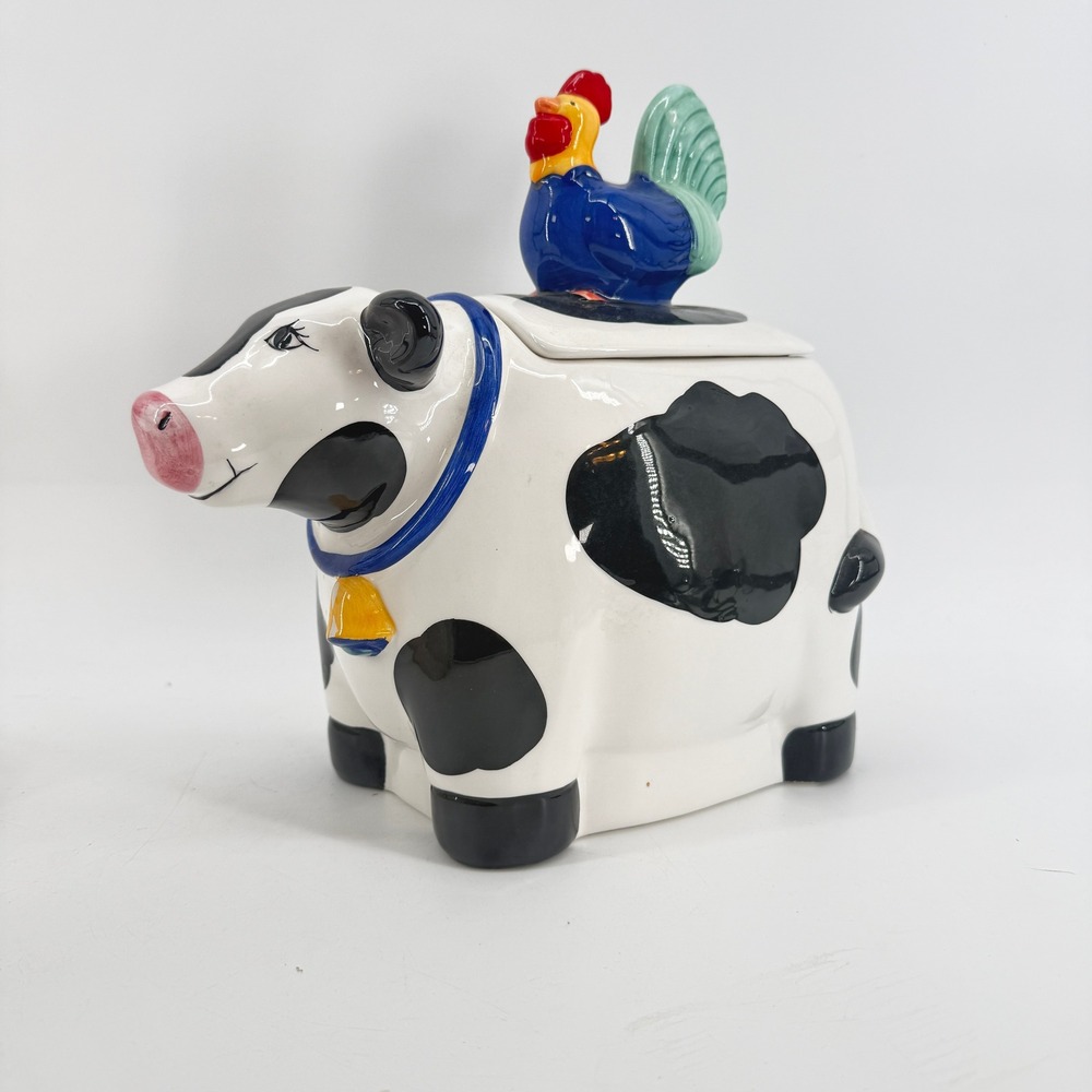 Certified International Co. Cow Rooster Cookie Jar Kitchen Decor Large Ceramic